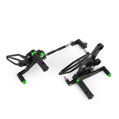 CNC Footrest System Green for Kawasaki Z400/Ninja 400 (2018-2023)