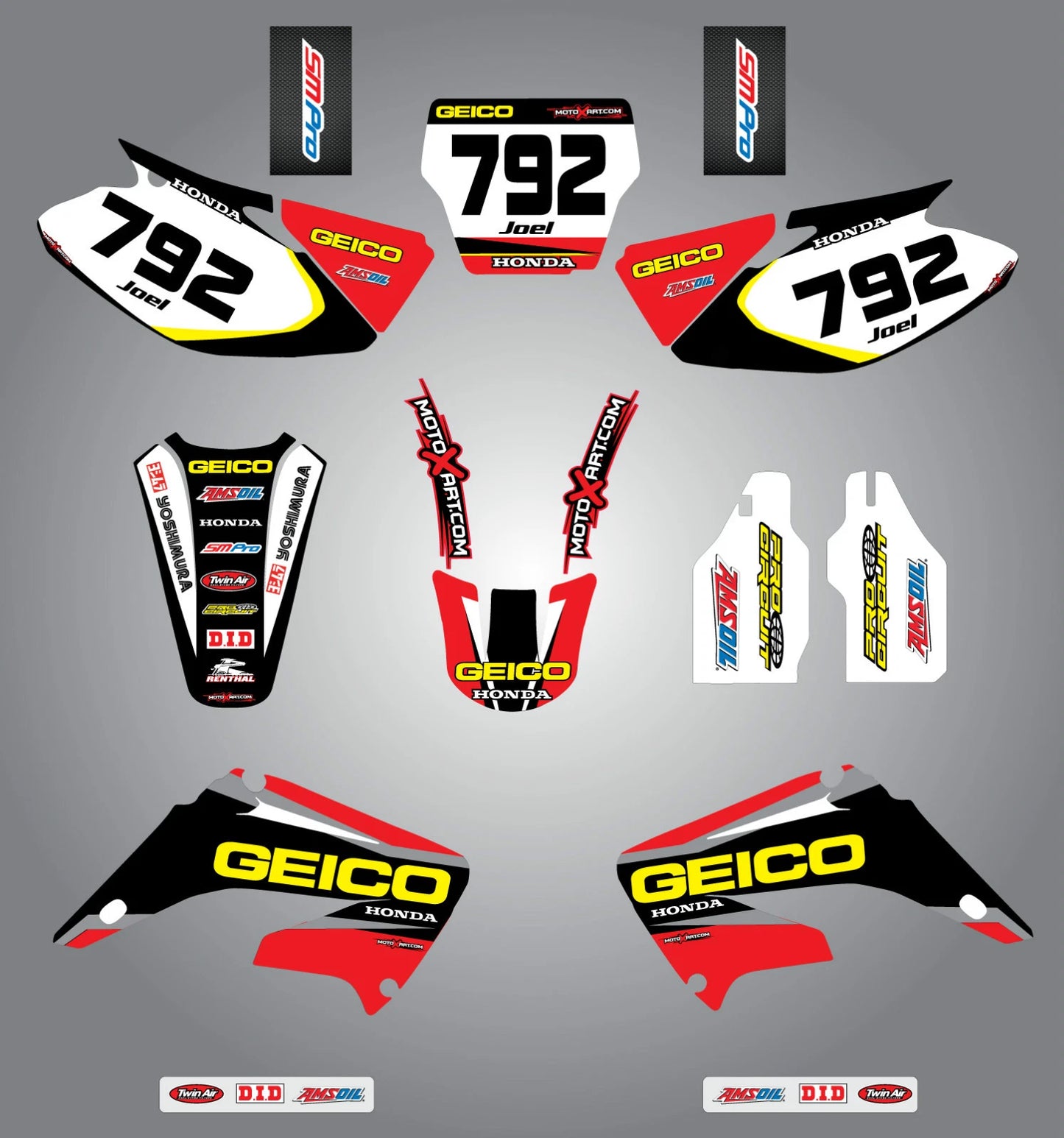 Custom Graphics Full Kit for Honda CR 125 (2002-2014) Sonic Style Stickers