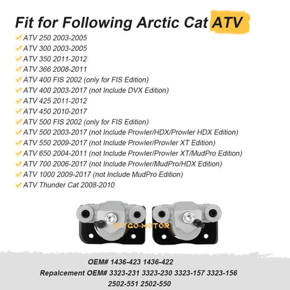 Front Brake Calipers & Pads for Arctic Cat Wildcat Trail 700 Wildcat 1000 X 1000
