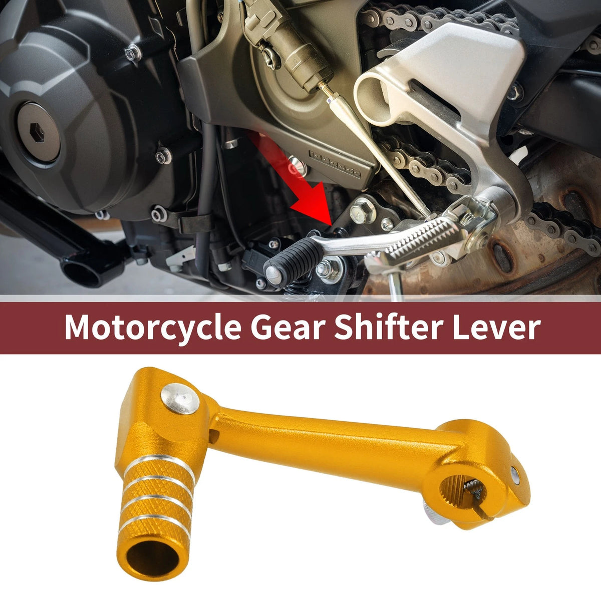 Folding Gear Shifter Lever / 1 Pcs / Motorcycle for Bosuer M5 Gold Tone