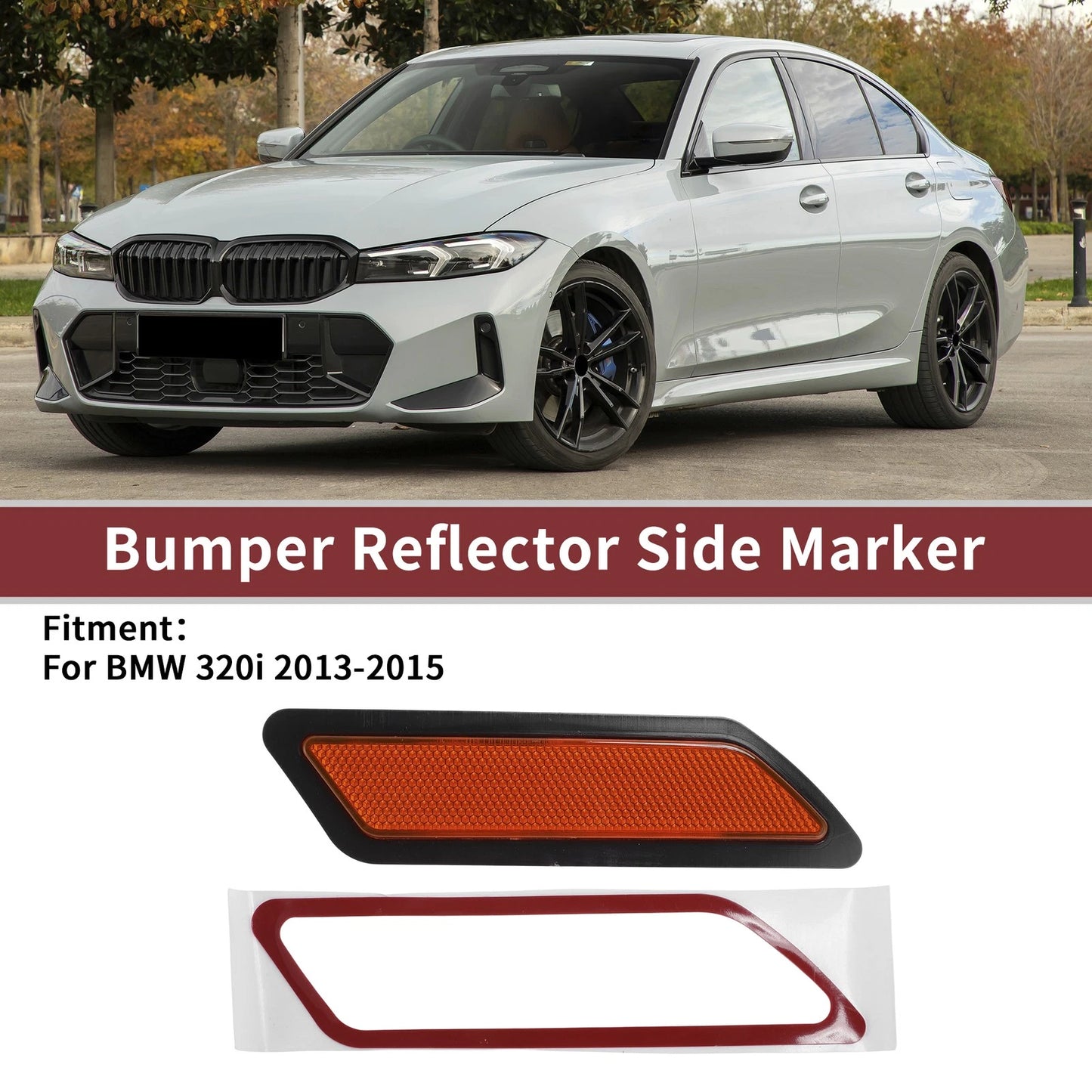 Passenger Side Bumper Reflector for BMW 320i (2013-2015)
