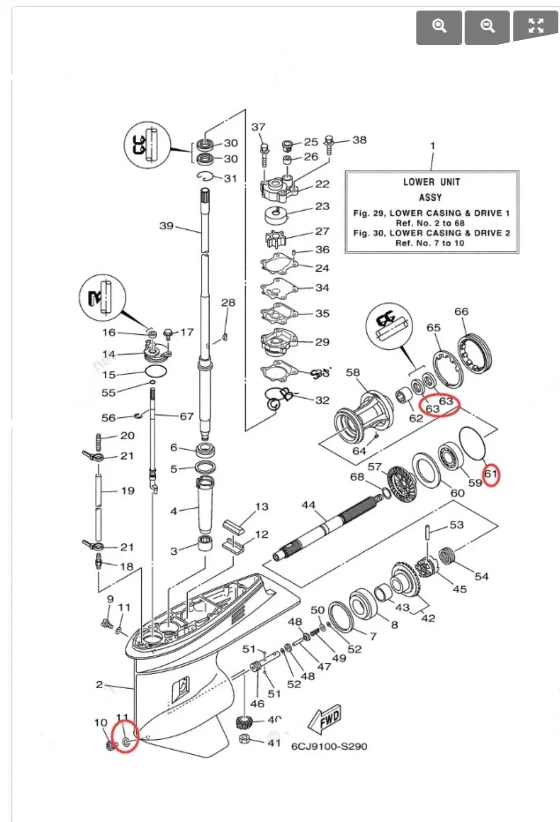 Yamaha Marine Gearcase Lower Unit Seal Kit Oil Seal (93101-25M03)