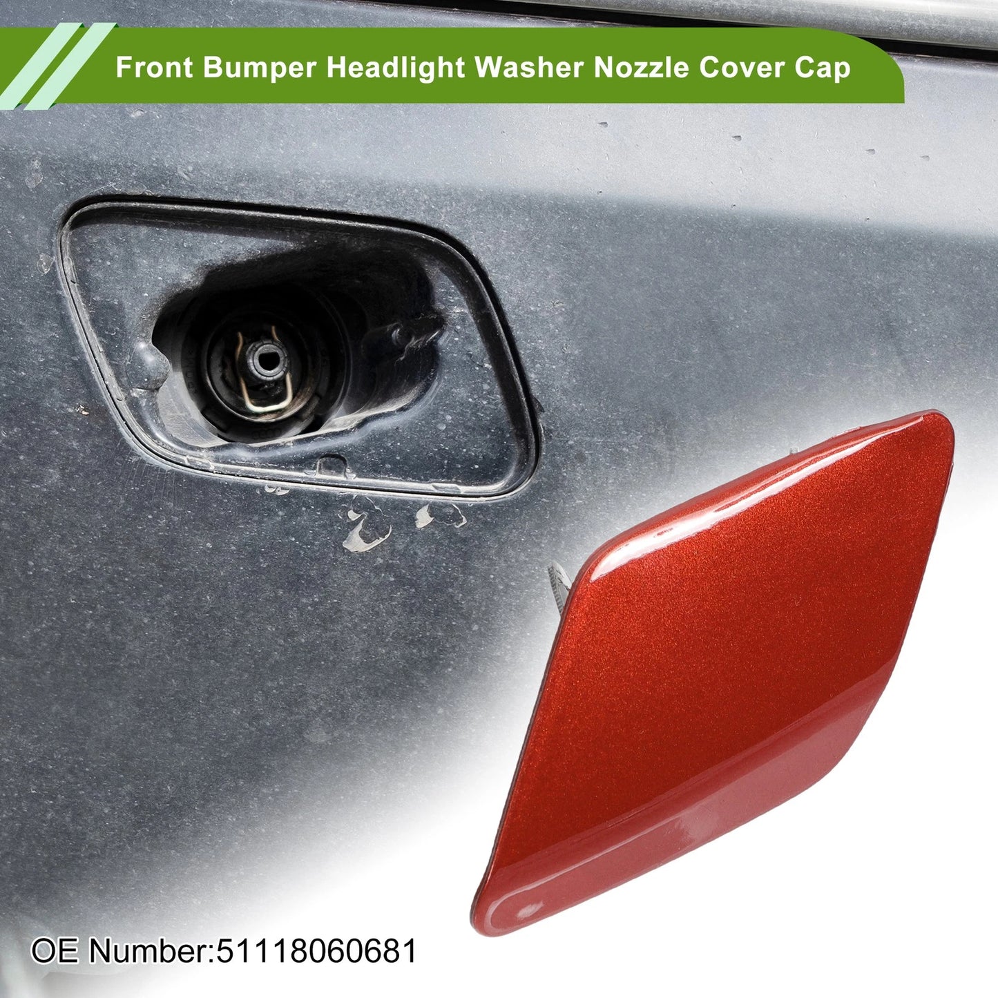 Front Left Washer Nozzle Cover for BMW 428i 2014-2016 (2 x Red Caps)
