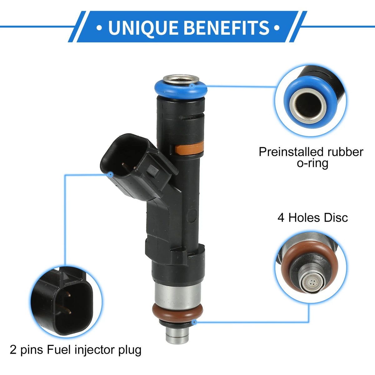 Fuel Injector for Ford S-Max 2.0 06-14, 2.3 07-14 (1 Pc)