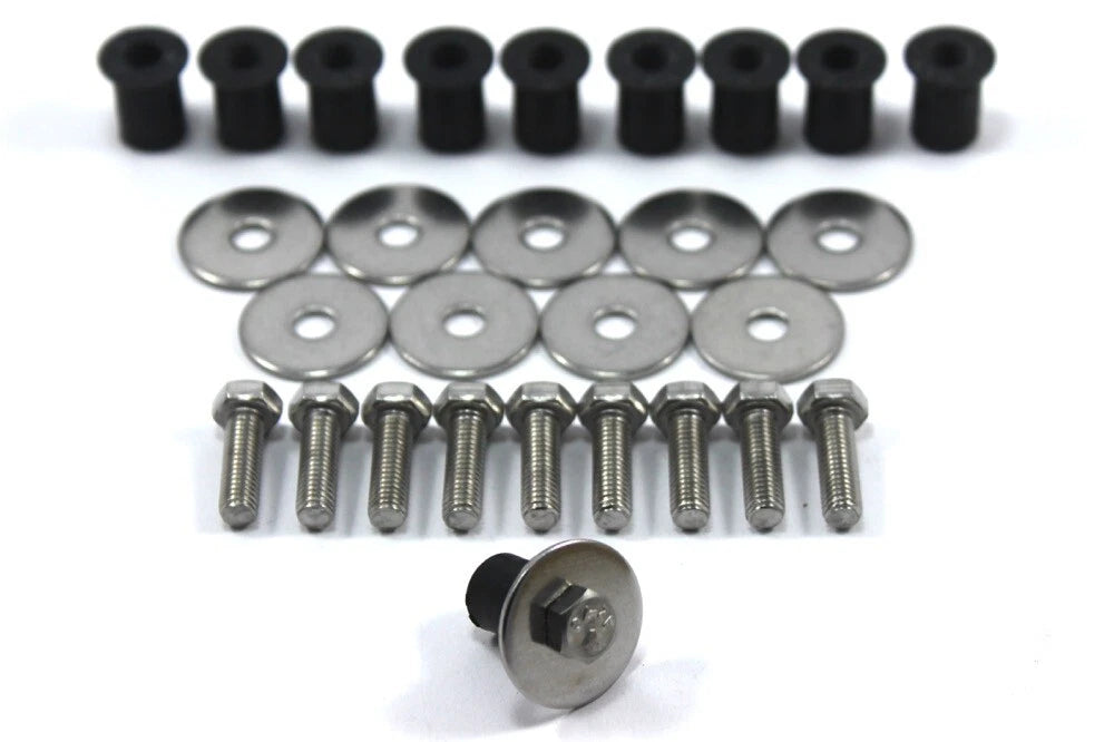 10x Gomma Dadi Elastici Inox m6 Bulloni Arco Passaruota Serie for Elise Exige S1