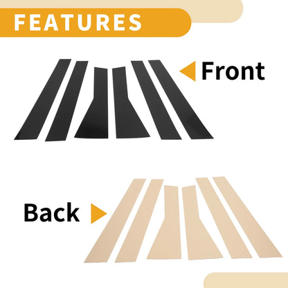 6 Pcs Black Car Pillar Window Trim Covers for Subaru Forester (2019-2023)