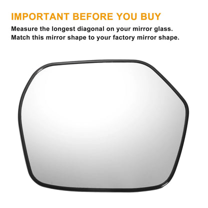 Left Right White Mirror Glass Pair w/ Back Heated for Honda CR-V (2007-2011)