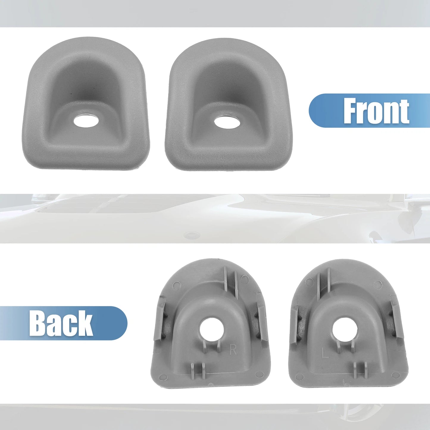 Door Panel Trim Lock Knob Grommet for Ford (2007-2014) - 1 Pair, Gray Plastic