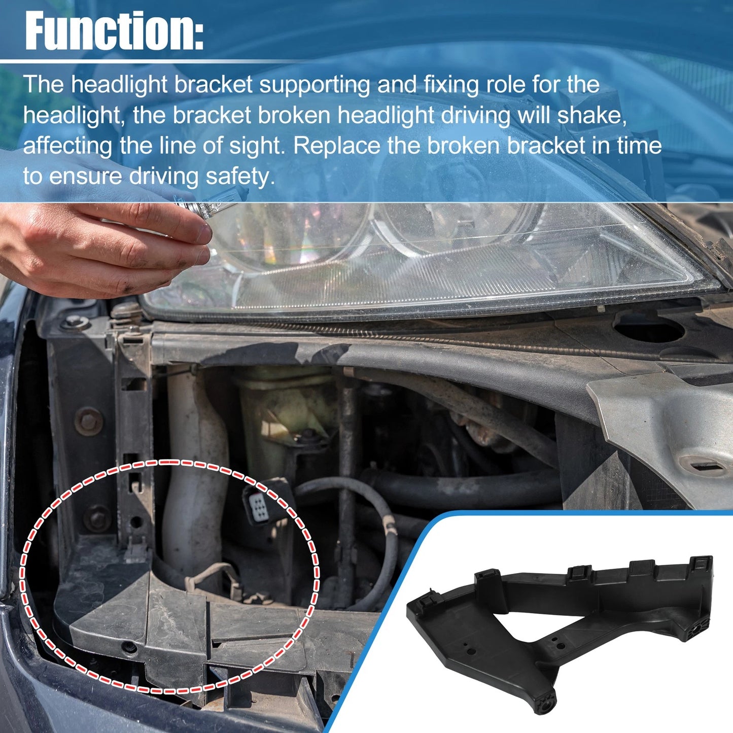Right Passenger Side Headlight Bracket for Honda Civic (2017-2020)