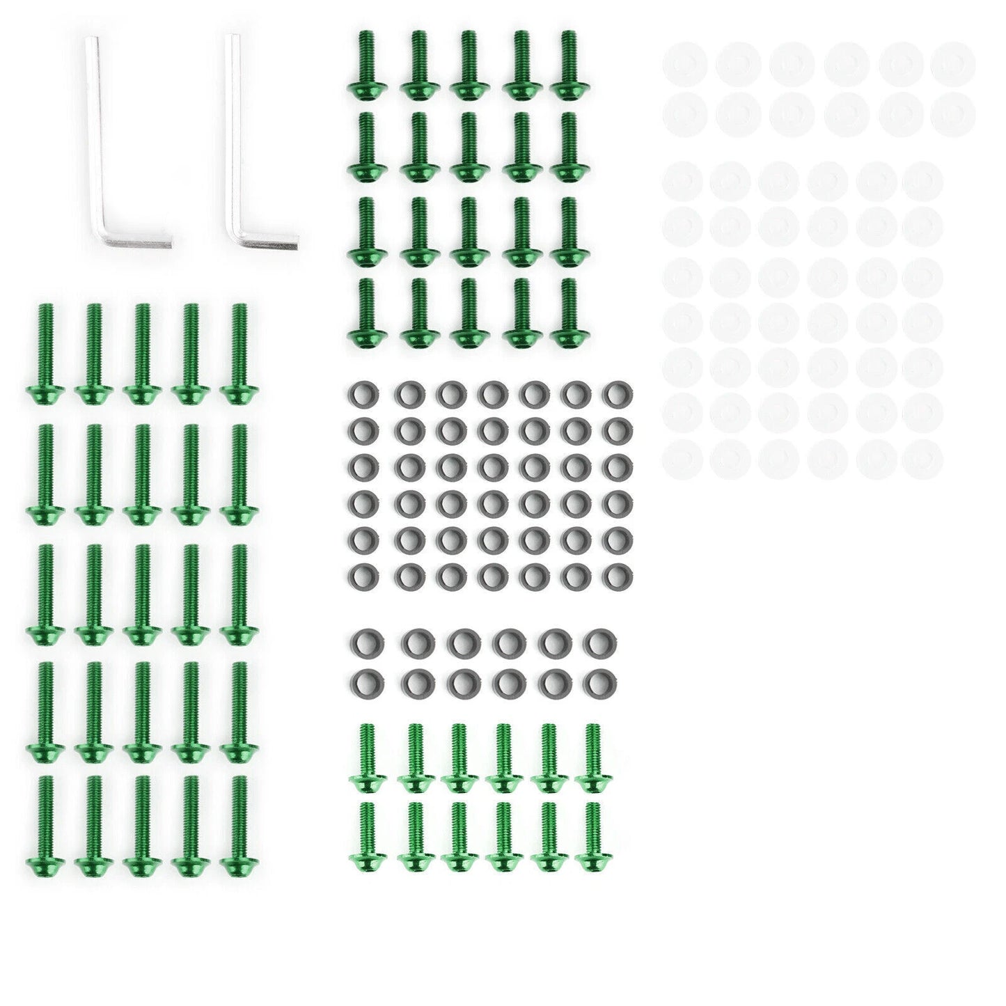 158 Piece Green Aluminium Fairing Screw Trim Bolts Set for F2