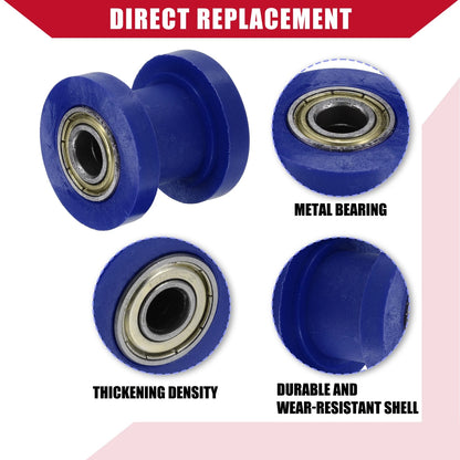 8mm 10mm Chain Roller Pulley Tensioners for Mini Bike Motorcycle Blue