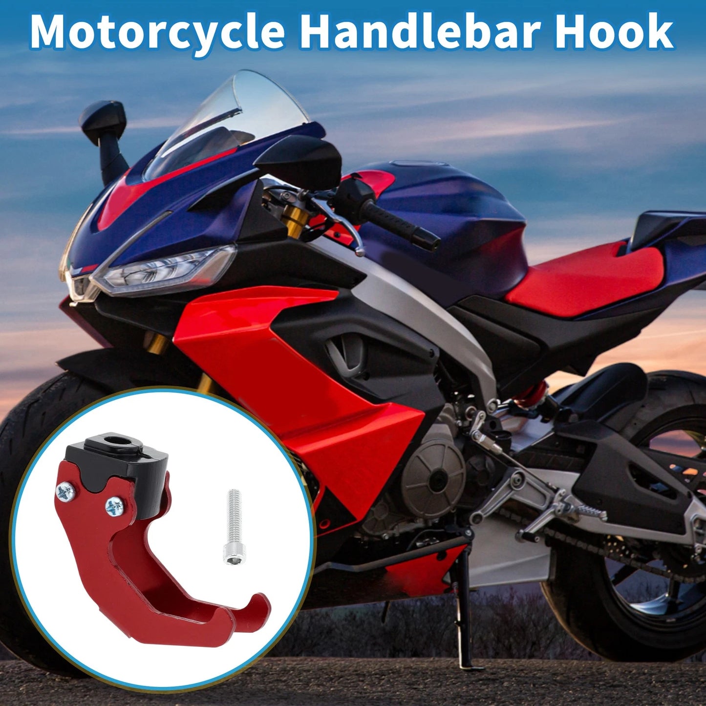 Handlebar Hook Red Aluminum Alloy for Motorcycle
