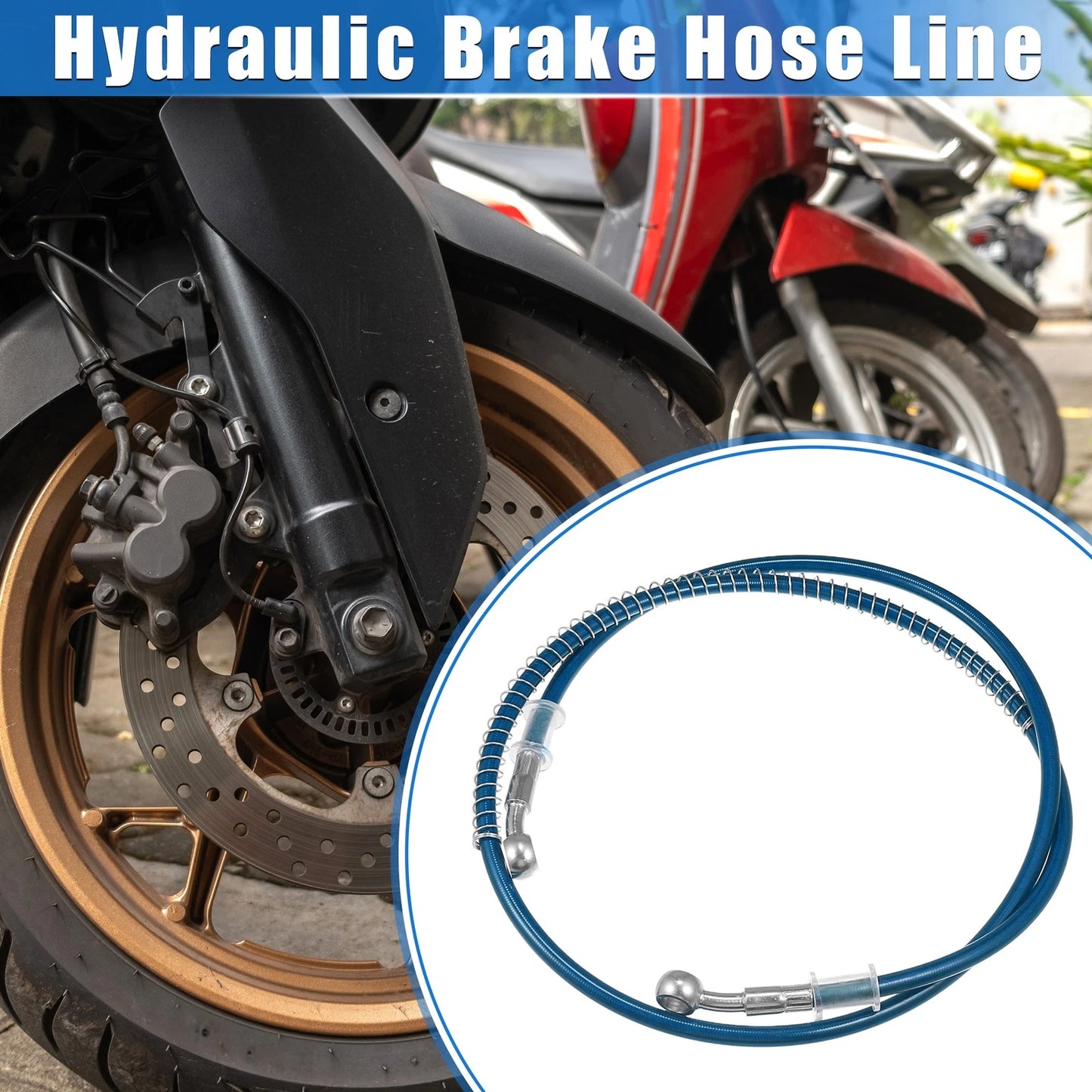 Hydraulic Brake Hose Line Blue 120cm 10mm 0.39in for Motorcycle