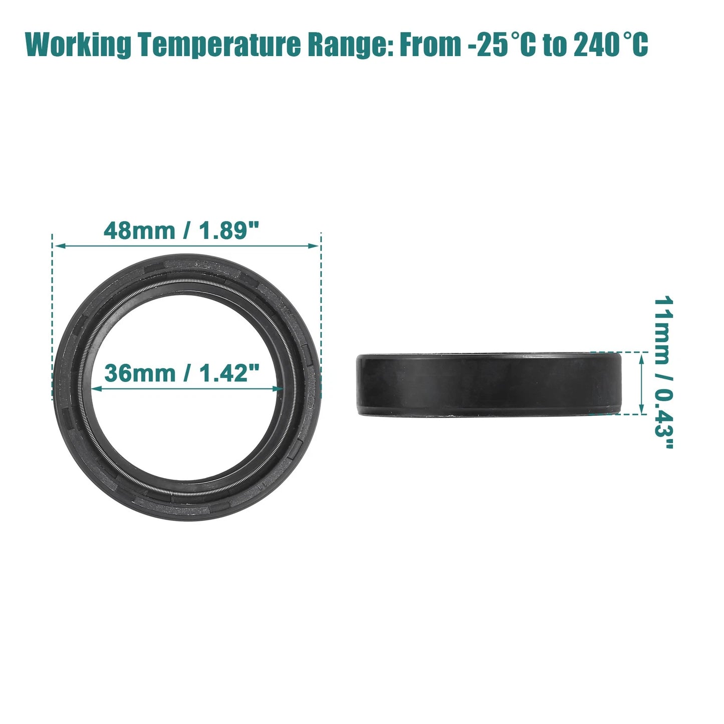 2 x Front Fork Shock Oil Seal 36mmx48mmx11mm for Kawasaki IT175