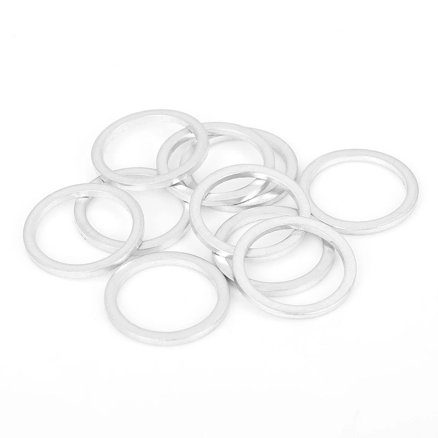 M16 Silver Tone Oil Drain Plug Gaskets for BMW (1998-2023) - 10 x Items