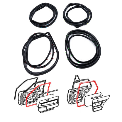 Front Rear Door Weatherstrip Seal Set for Toyota Starlet 5D KP60 KP61 KP62 1978-1984