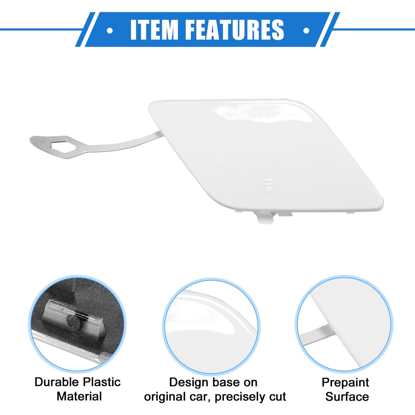 Front Bumper Tow Hook Cover for Mercedes-Benz C250 (2012-2014) - White