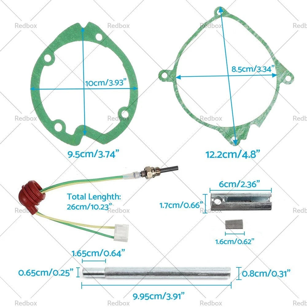6Pcs Gasket & Ceramic Glow Plug Kit for Diesel Heater 5KW