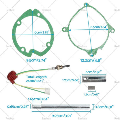 6Pcs Gasket & Ceramic Glow Plug Kit for Diesel Heater 5KW