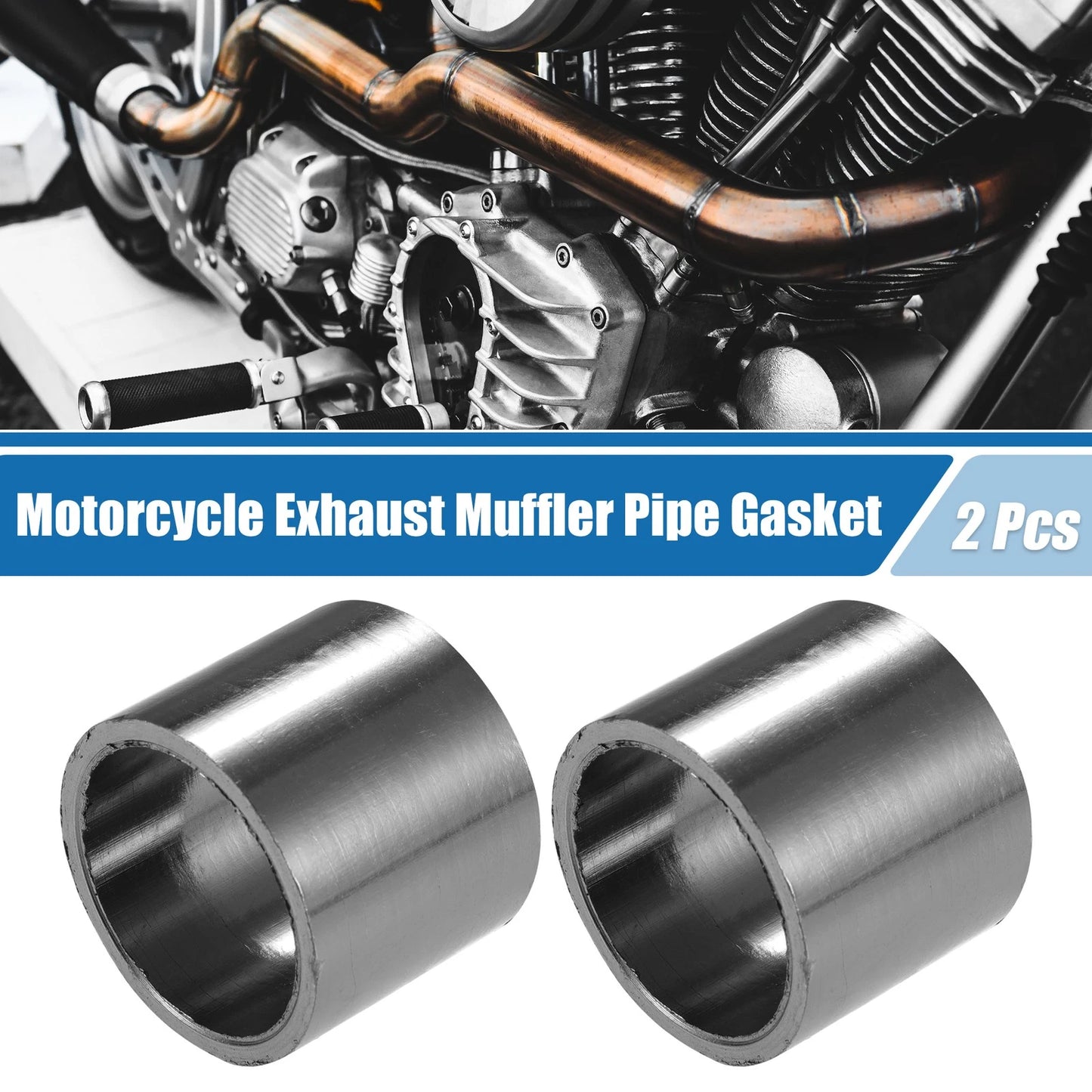 2 x Pcs Motorcycle Exhaust Muffler Pipe Gasket 46mm OD Seal Silencer Connector