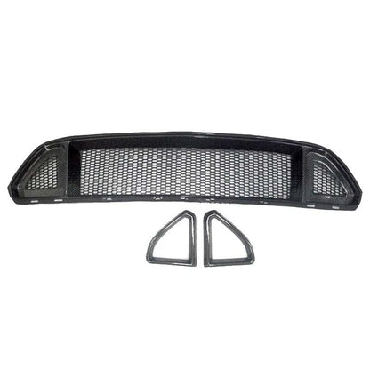 Real Carbon Fiber Front Upper Mesh Grille R Style for Ford Mustang 2015-2019