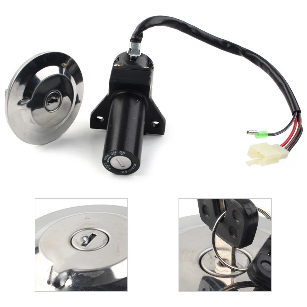 Ignition Switch Fuel Cap Lock Seat Key Set for Yamaha YBR125 (2002-2013)