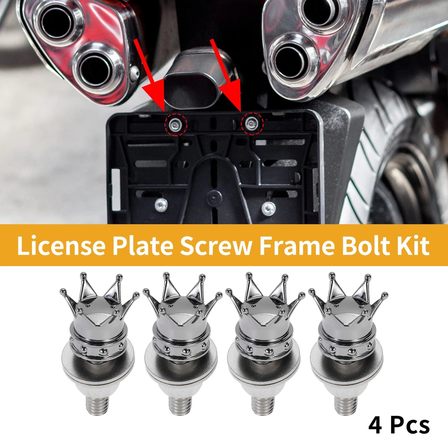 License Plate Screws Cover 35mm 4 x for Universal Motorcycle