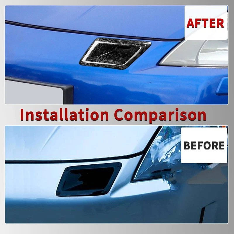 Forging Carbon Fiber Front Bumper Air Vent Cover Trim For Nissan 350Z 2006-09