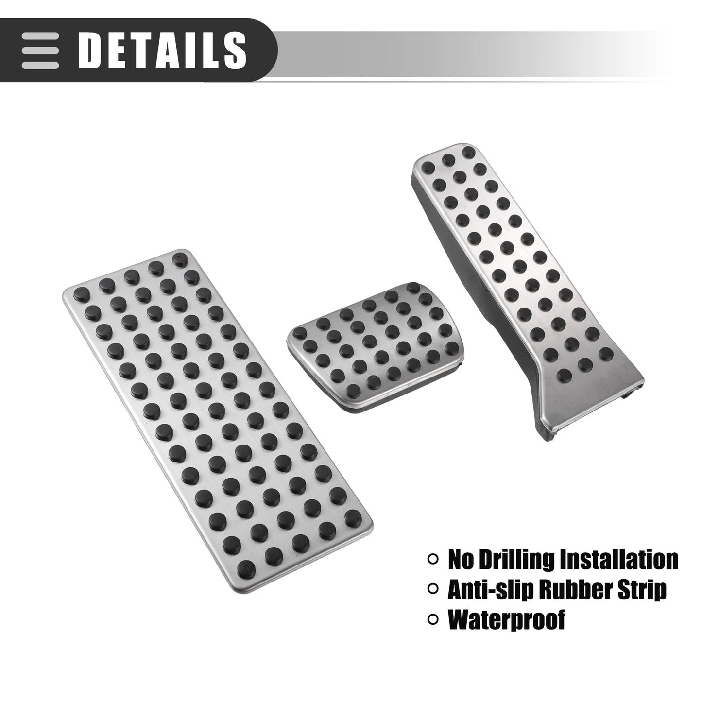 Gas Accelerator Brake Foot Rest Pedal Pad Covers for Mazda CX-3 (2016-2019)