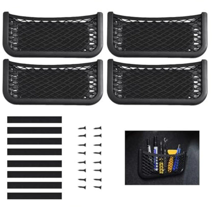 4PCS Elastic Car Storage for RV/Truck/Boat Trunk with Screws/Straps