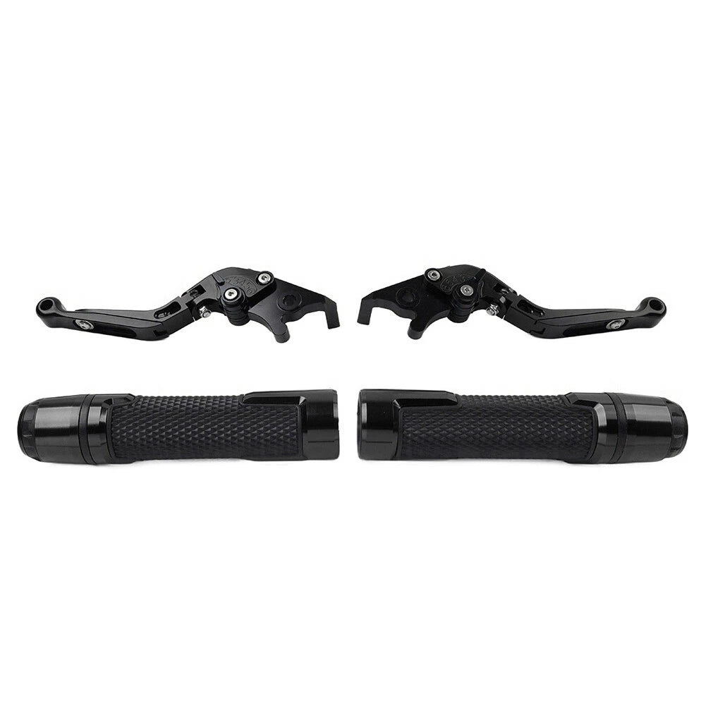 Black Extendable Brake Clutch Lever Grip Set for Thruxton/Street Cup (2016-2023)