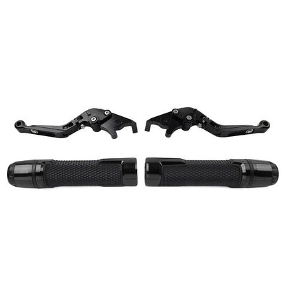 Black Extendable Brake Clutch Lever Grip Set for Thruxton/Street Cup (2016-2023)