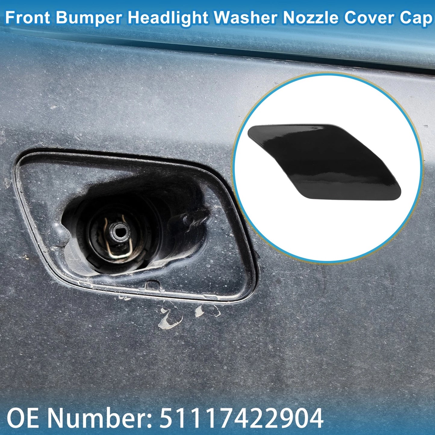 Front Right Washer Nozzle Cover for BMW X6 (2015-2019) Black