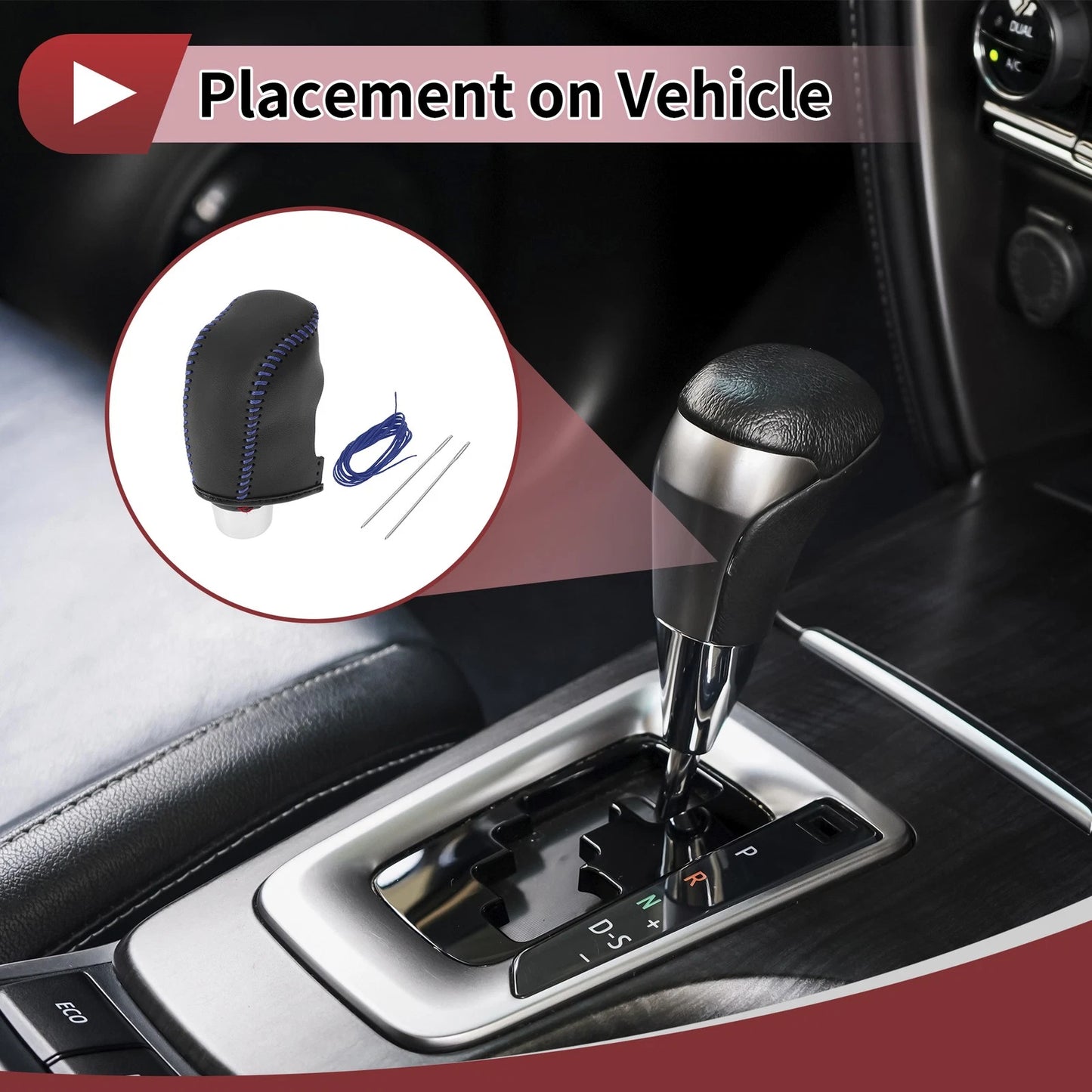 Car Gear Shift Knob Cover for Hyundai Sonata (2011-2014) - Black & Blue