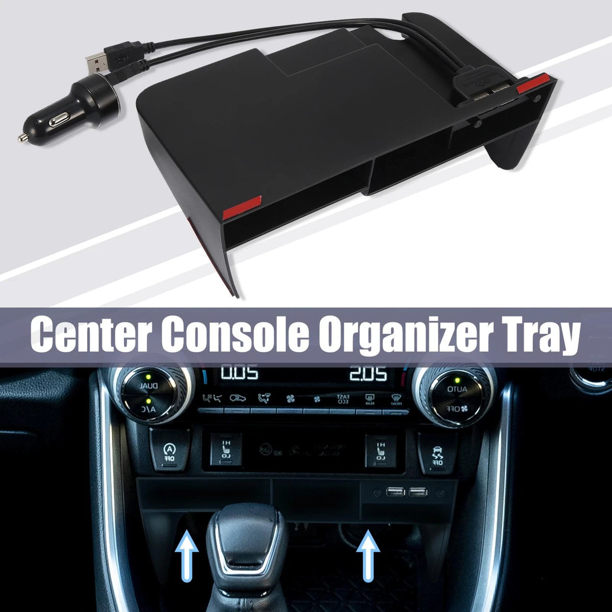 1pcs Black Center Console Box Organizer for Toyota RAV4 (2019–2021)