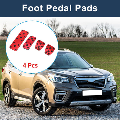 4 Pcs Foot Accelerator Pedal Covers for Subaru Forester (2006-2018) Red