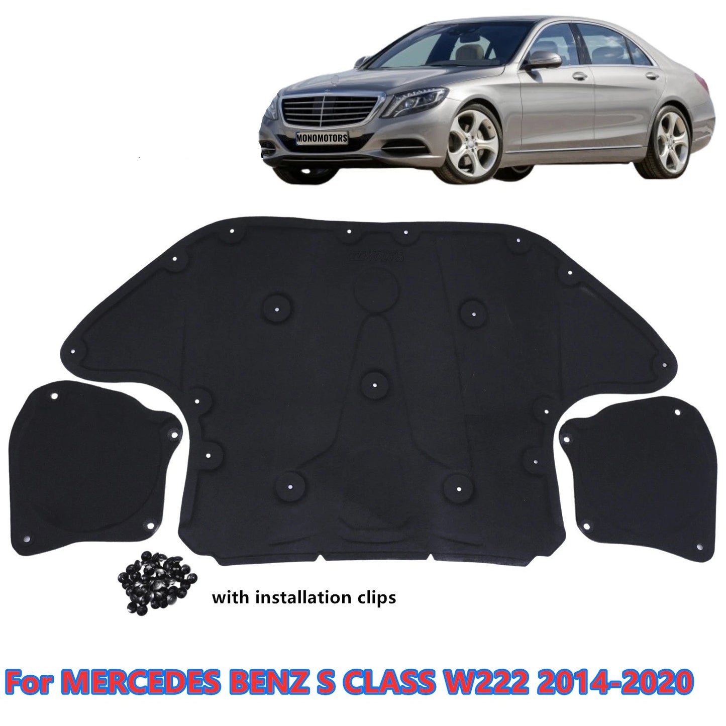 Engine Mat Blanket Insulation Pad for MERCEDES BENZ S CLASS W222 (2014–2020)