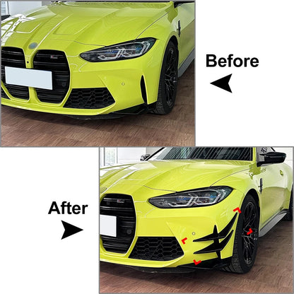 ABS Front Bumper Splitters Spoiler for BMW M3 G80 G81 M4 G82 G83 (2021-2024)