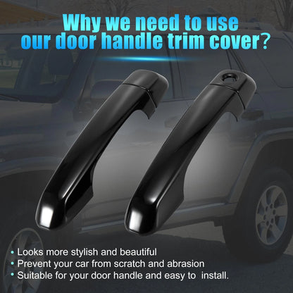 4 x ABS Front Rear Door Handle Trim Covers for Toyota 4Runner (2010-2019)