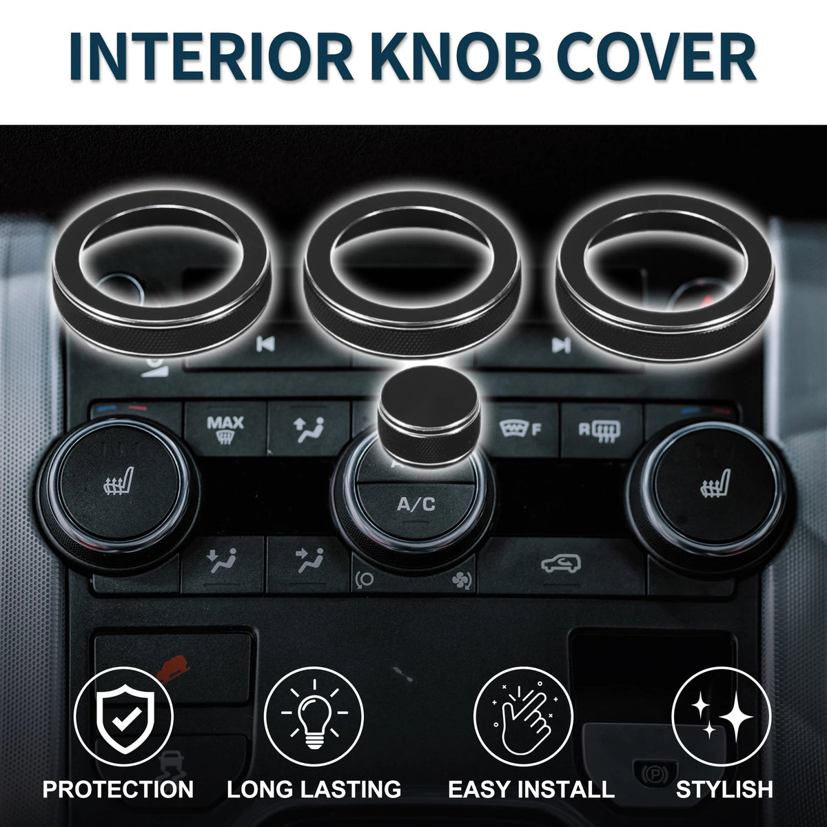 Media Switch Knob Cover for Land Rover Range Rover Evoque (2012-2018) 4 Pcs