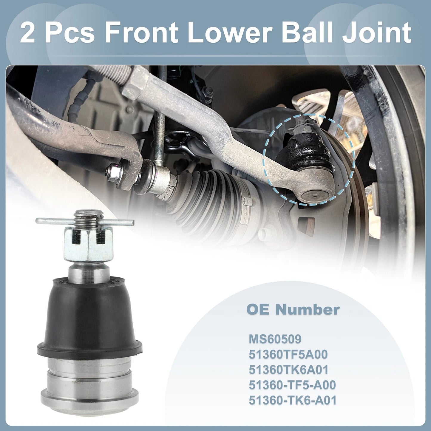 2 x Front Lower Ball Joints Kit for Honda Fit, Insight (2007-2020)