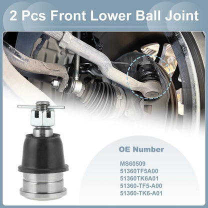 2 x Front Lower Ball Joints Kit for Honda Fit, Insight (2007-2020)