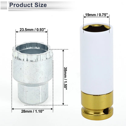 Wheel Lock Lugnut with 19mm Adapter Key for Volvo