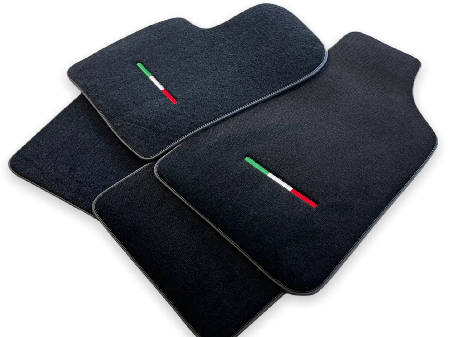 Floor Mats for Fiat 500 2008-2019 Black Tailored Carpets 2 x AutoWin Premium
