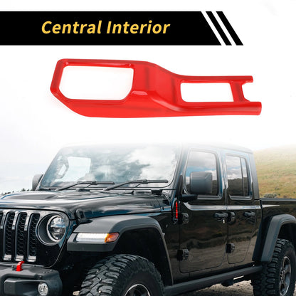 4WD Gear Shift Panel Cover for Jeep Wrangler JL JLU (2018-2024) - Red Trim