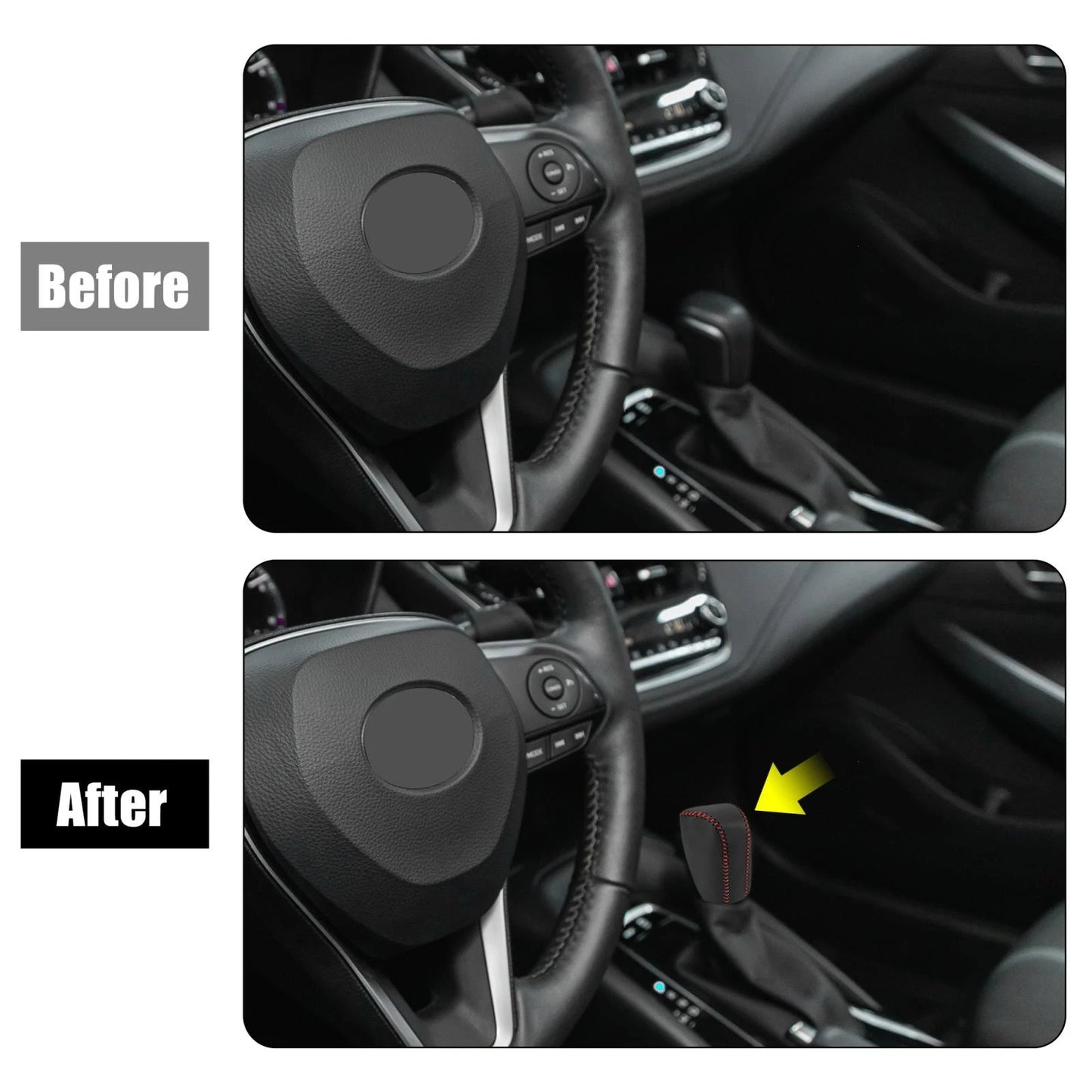 Gear Shift Knob Cover Hand Brake Cover Kit for Toyota Corolla (2014–2018)