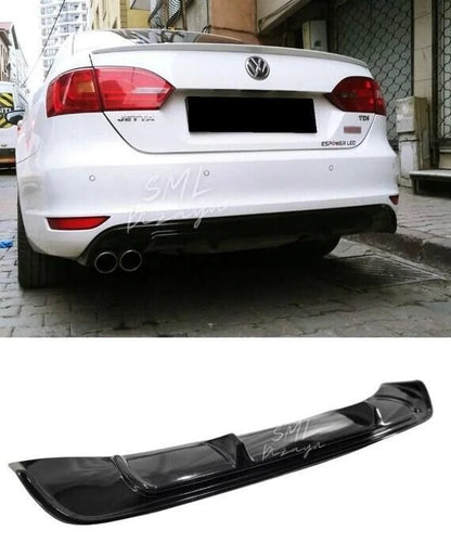 Rear Bumper Diffuser for VW Jetta MK6 R Gloss Black (2010-2014)