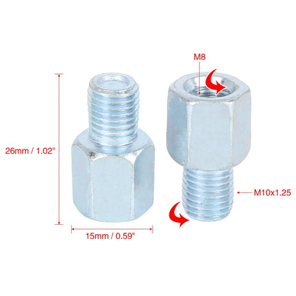Adapter / 2 x 8mm LH to 10mm LH / Rearview Mirror Adapters for Motorcycle