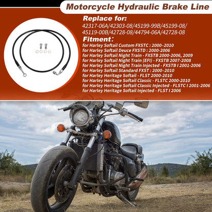 53.5In Hydraulic Front Brake Line Kit for Harley Softail
