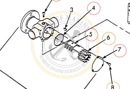 351 Inboard Engine Raw Water Pump Impeller Repair Kit for U.S. Marine